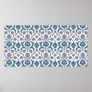 Floral Ornamental pattern. Traditional Arabic seam Poster