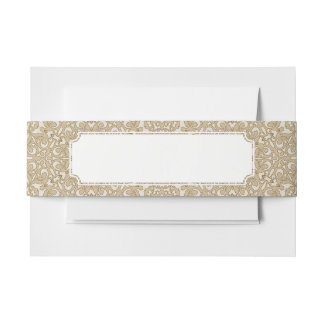 Floral ornate background invitation belly band