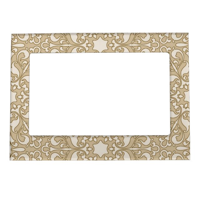 Floral ornate background magnetic photo frame (Front)