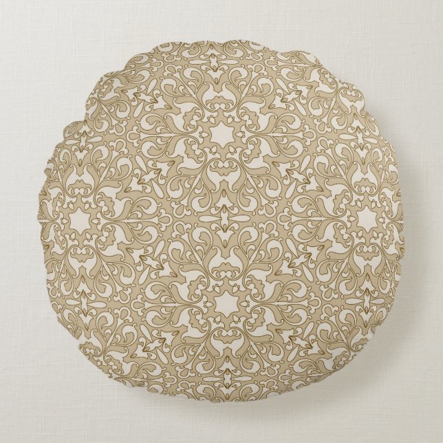Floral ornate background round pillow (Front)