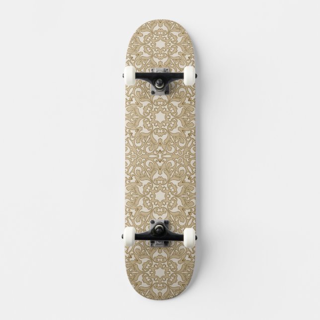 Floral ornate background skateboard deck (Front)