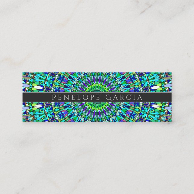 Floral Ornate Mandala Mini Business Card (Front)