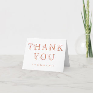Floral Outline Thank You Card Terracotta Baby