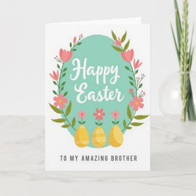 Floral Oval Greeting Card (Front)