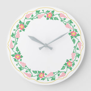 Floral oval large clock
