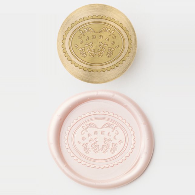 Floral Oval Wax Seal Stamp (Stamped)