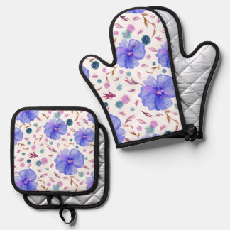 Floral Oven Mitt & Pot Holder Set – Kitchen Gift