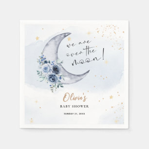 Floral Over The Moon Baby Shower Napkins