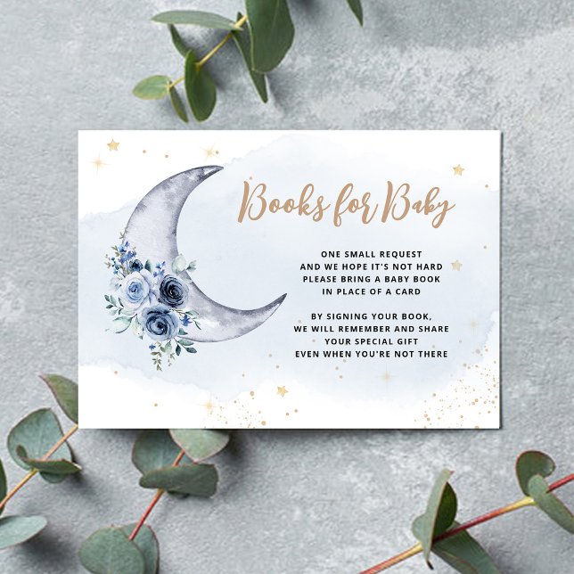 Floral Over The Moon Books For Baby Enclosure Card (Creator Uploaded)