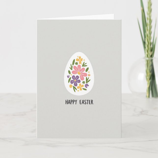 Floral Ovoid Easter Card (Front)