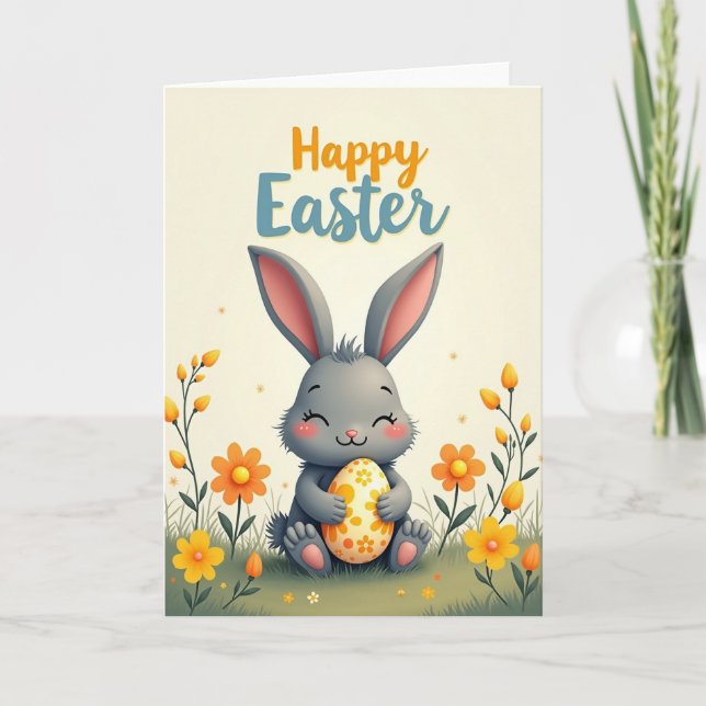 Floral Ovoid Springtime Card (Front)