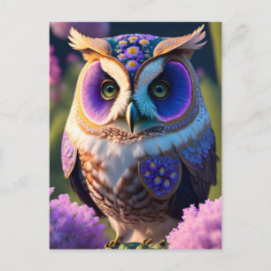Floral Owl, Postcrossing Postcard