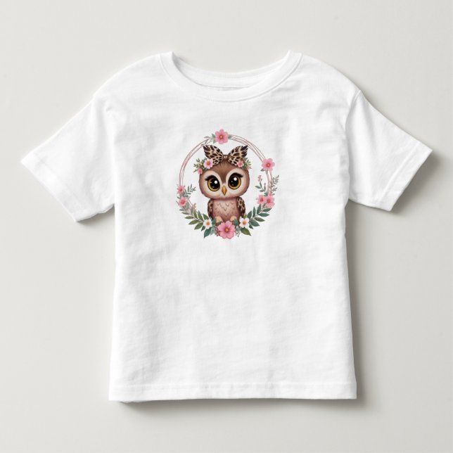 Floral Owl Princess Toddler T-shirt (Front)