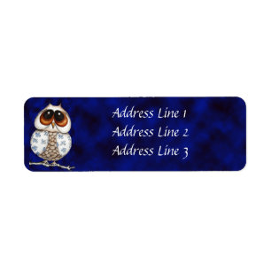 Floral Owl Return Address Label
