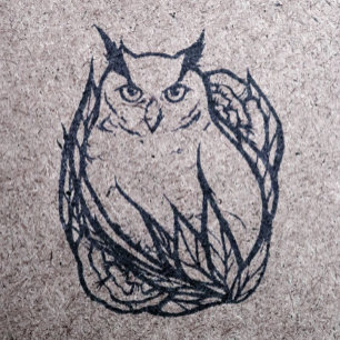 Floral Owl Rubber Stamp