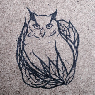 Floral Owl Rubber Stamp