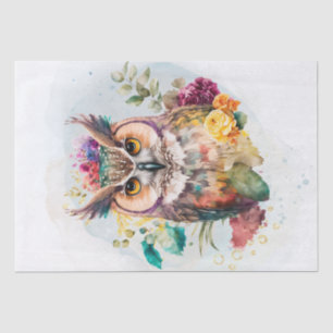 Floral Owl Tissue Paper