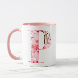 Floral P Initial Mug Personalized Name & Traits