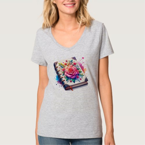 Floral Pages A Book of Blossoms T_Shirt