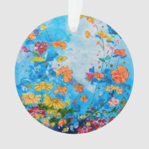floral painted ornament