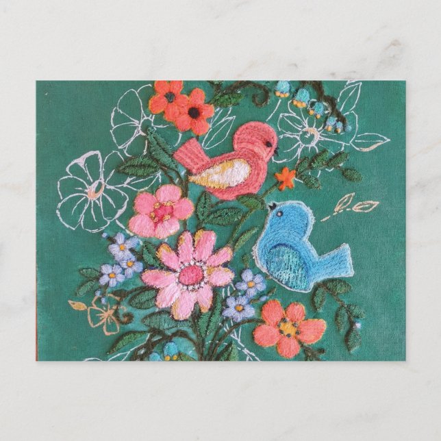 floral painted postcard (Front)