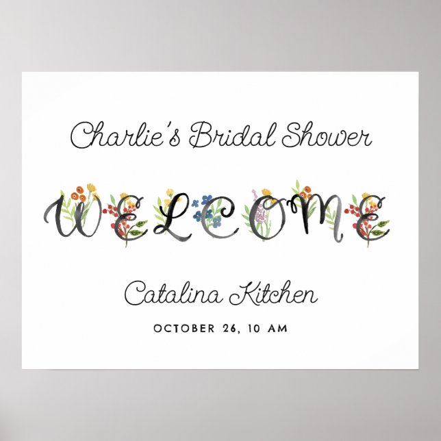 Floral Painted Welcome Poster (Front)