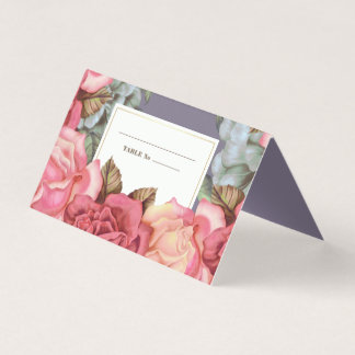 Floral Painting Anniversary Table Place Cards