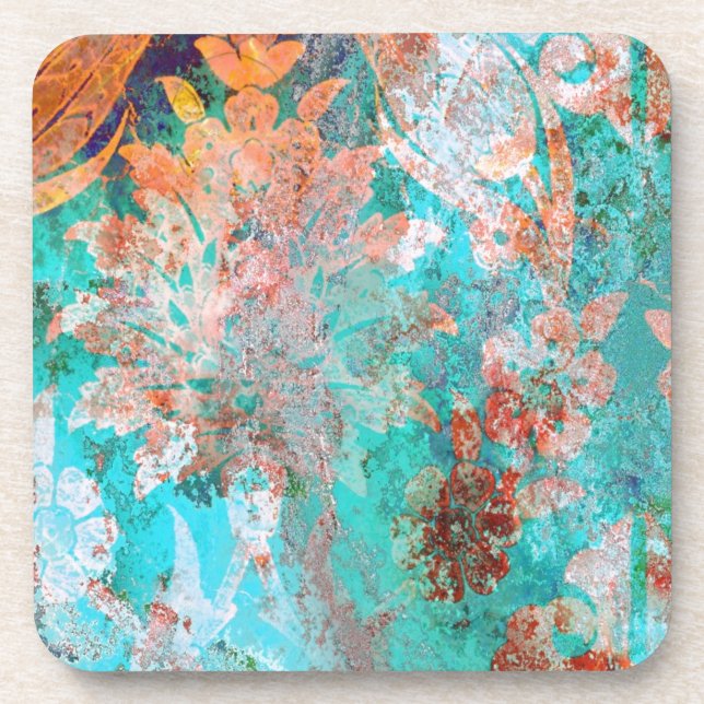 Floral Painting Drink Coaster (Front)
