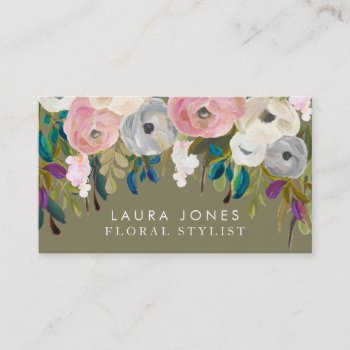 Floral Painting Florist Stylist Business Cards by Pip_Gerard at Zazzle