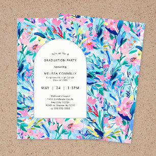 Floral Painting graduation party Invitation