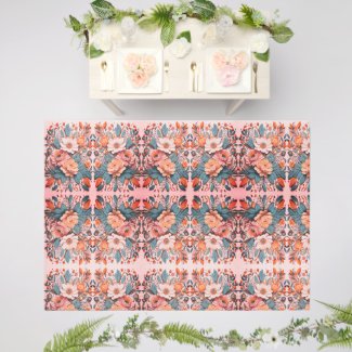 Floral Painting on Floor Outdoor Rug