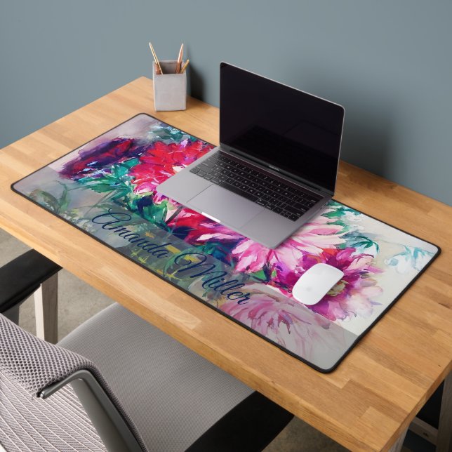 Floral painting personalized desk mat (Office 2)