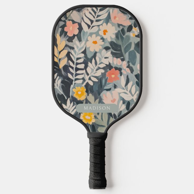 Floral Painting Personalized Modern Pickleball Paddle (Front)