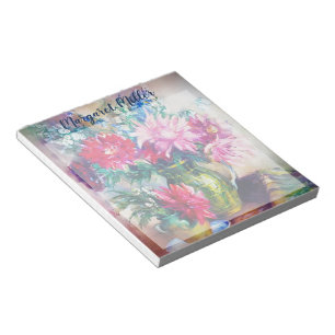 Floral painting personalized notepad