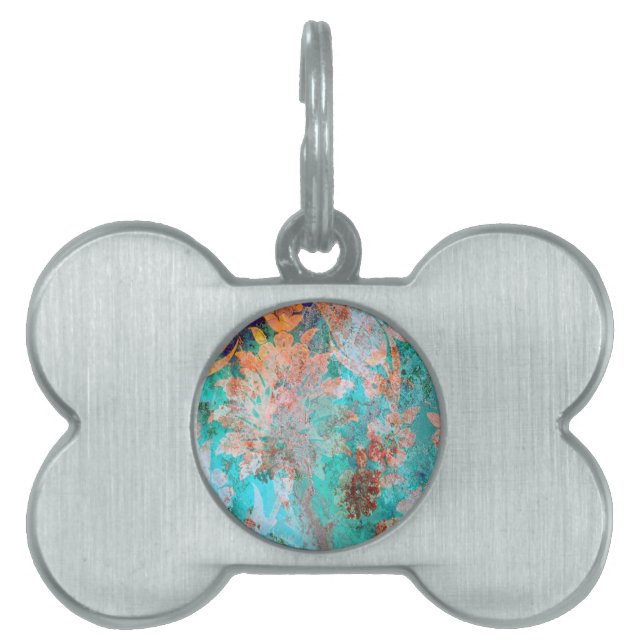 Floral Painting Pet Tag (Front)