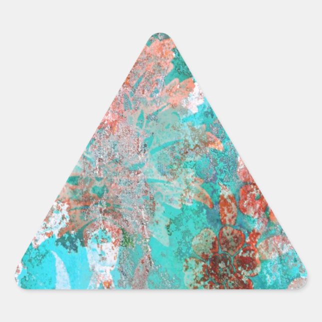 Floral Painting Triangle Sticker (Front)