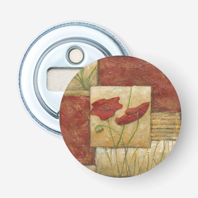 Floral Painting with Visible Brush Strokes Bottle Opener (Front)