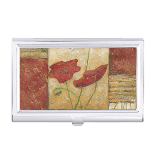 Floral Painting with Visible Brush Strokes Business Card Case (Front)