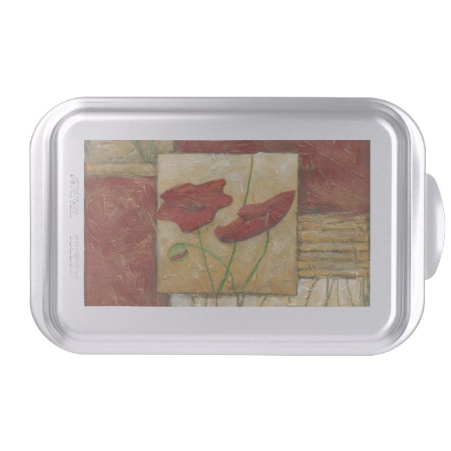 Floral Painting with Visible Brush Strokes Cake Pan (Front)