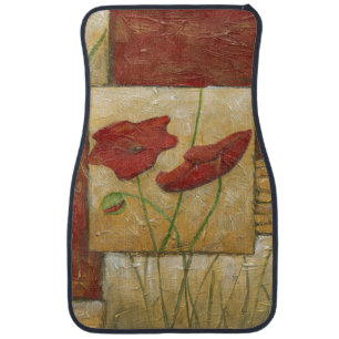 Floral Painting with Visible Brush Strokes Car Floor Mat