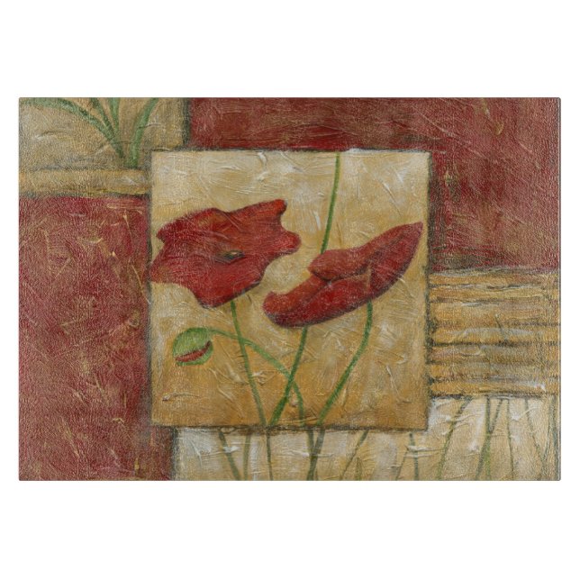 Floral Painting with Visible Brush Strokes Cutting Board (Front)