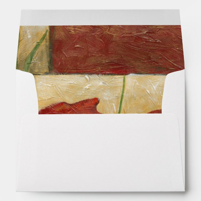 Floral Painting with Visible Brush Strokes Envelope (Back (Bottom))