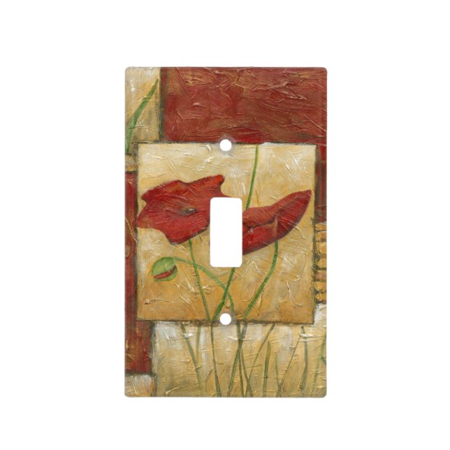 Floral Painting with Visible Brush Strokes Light Switch Cover (Front)