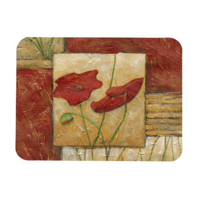 Floral Painting with Visible Brush Strokes Magnet (Horizontal)