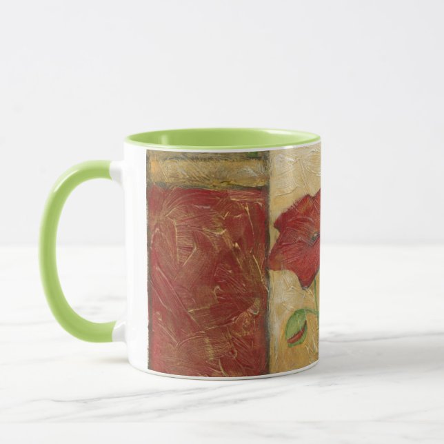 Floral Painting with Visible Brush Strokes Mug (Left)