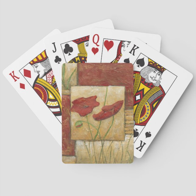 Floral Painting with Visible Brush Strokes Poker Cards (Back)