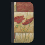 Floral Painting with Visible Brush Strokes Wallet Phone Case For Samsung Galaxy S4<br><div class="desc">The brush strokes are visible in this floral painting by Chariklia Zarris. Two red flowers sit in the middle of the piece with grass on the bottom and a few leaves floating at the top. A whimsical scene that would make a great gift!</div>