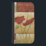 Floral Painting with Visible Brush Strokes Wallet Phone Case For Samsung Galaxy S4<br><div class="desc">The brush strokes are visible in this floral painting by Chariklia Zarris. Two red flowers sit in the middle of the piece with grass on the bottom and a few leaves floating at the top. A whimsical scene that would make a great gift!</div>