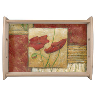 Floral Painting with Visible Brush Strokes Serving Tray