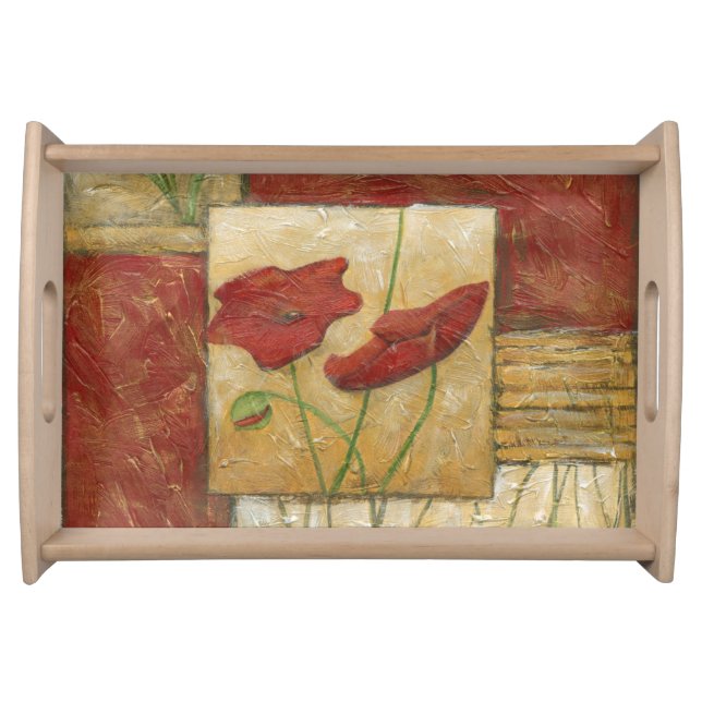 Floral Painting with Visible Brush Strokes Serving Tray (Front)